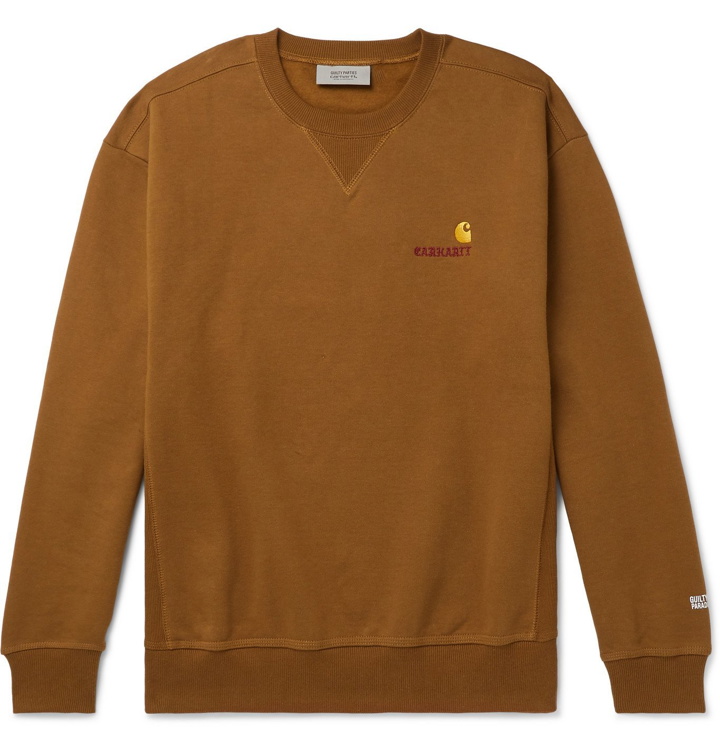Photo: Carhartt WIP - Wacko Maria Logo-Embroidered Fleece-Back Cotton-Jersey Sweatshirt - Brown
