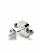 EÉRA 18K White Gold Black Bar Square Post Earring