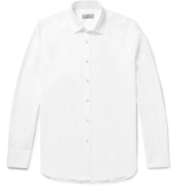 Photo: Canali - Slub Linen Shirt - White