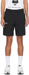 AAPE by A Bathing Ape Black Rubberized Patch Shorts