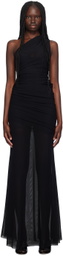 Atlein SSENSE Exclusive Black Semi-Sheer Maxi Dress