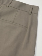 De Bonne Facture - Straight-Leg Pleated Linen Trousers - Green