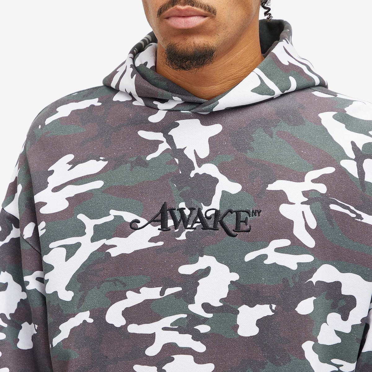 【AWAKE NY】EMBROIDERED LOGO HOODIE GREEN CAMO AWAKE Embroidered Logo Hoodie - Green Camo | Garmentory
