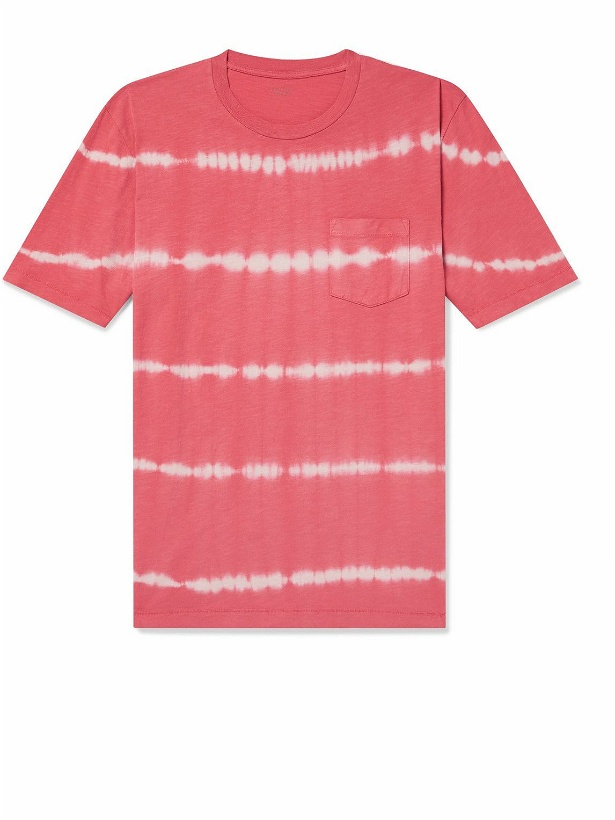 Photo: Hartford - Tie-Dyed Striped Slub Cotton-Jersey T-Shirt - Pink