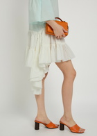 JW Anderson Dégradé Ruffled Cotton-poplin Mini Dress White And Blue