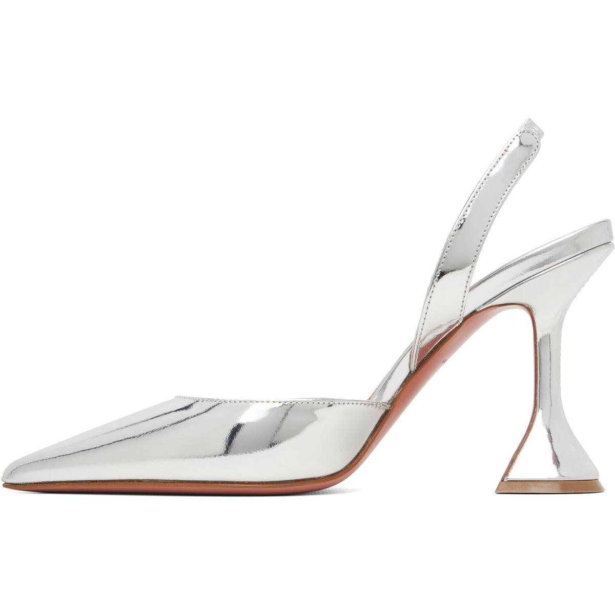 Amina Muaddi Silver Holli Sling 95 Heels