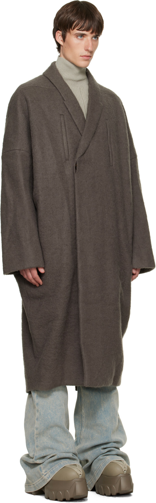 Rick Owens Gray Tower Poiret Coat