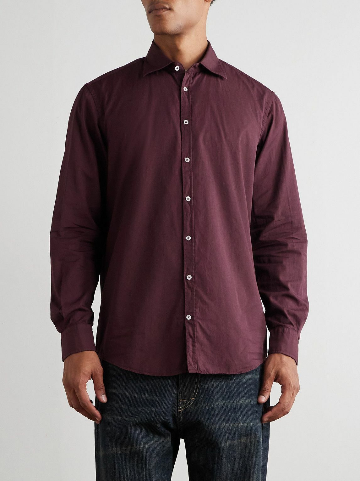 Massimo Alba - Striped Cotton Shirt - Burgundy