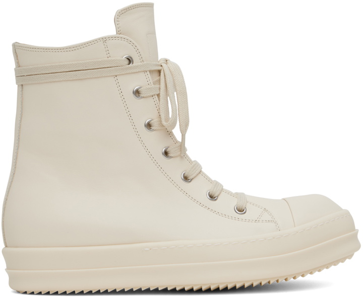 Photo: Rick Owens White Leather High Sneakers