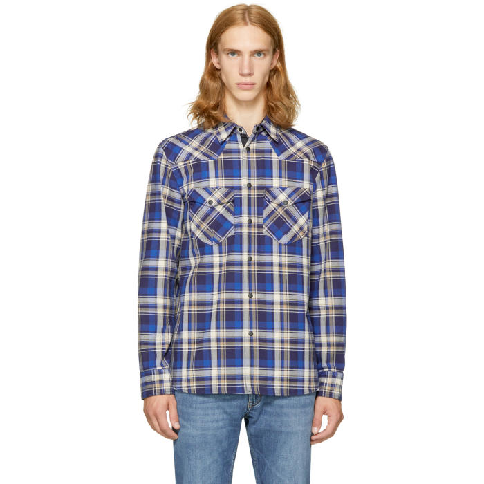 Photo: Rag and Bone Blue Plaid Walker Shirt