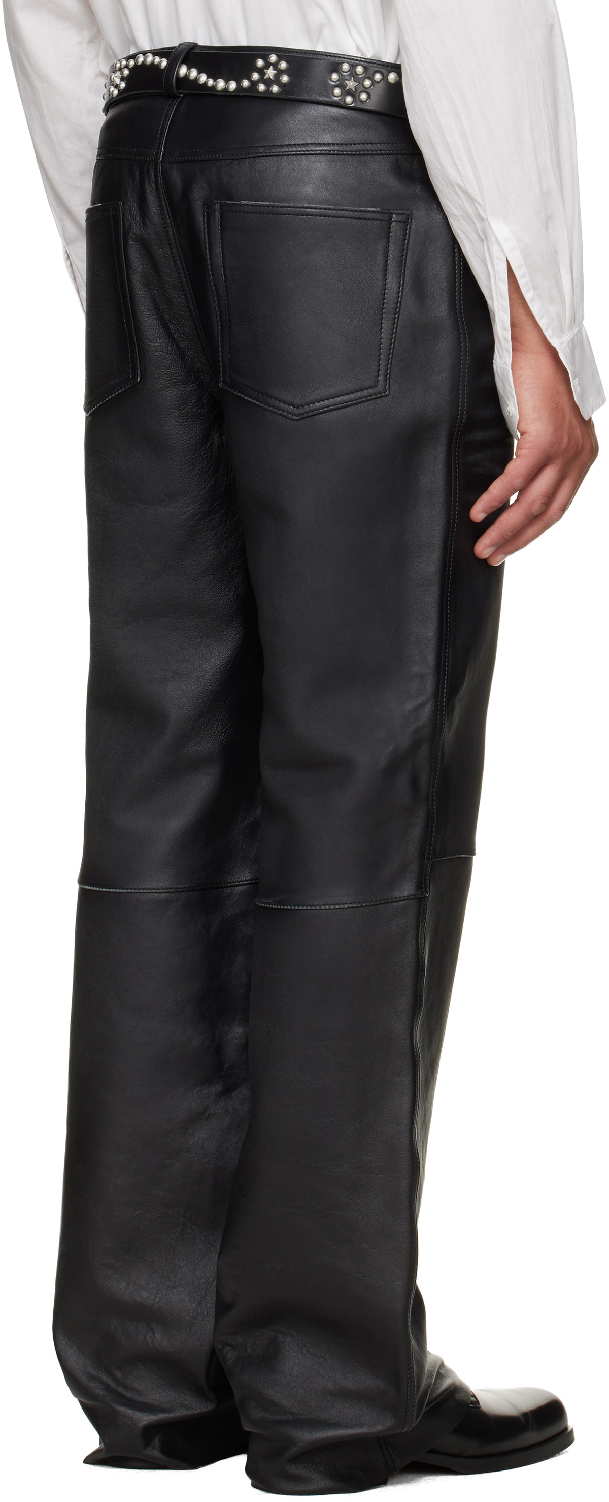 OUR LEGACY Black Carlson Cut Leather Pants
