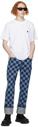 Marcelo Burlon County of Milan Blue & Navy Checkerboard Jeans