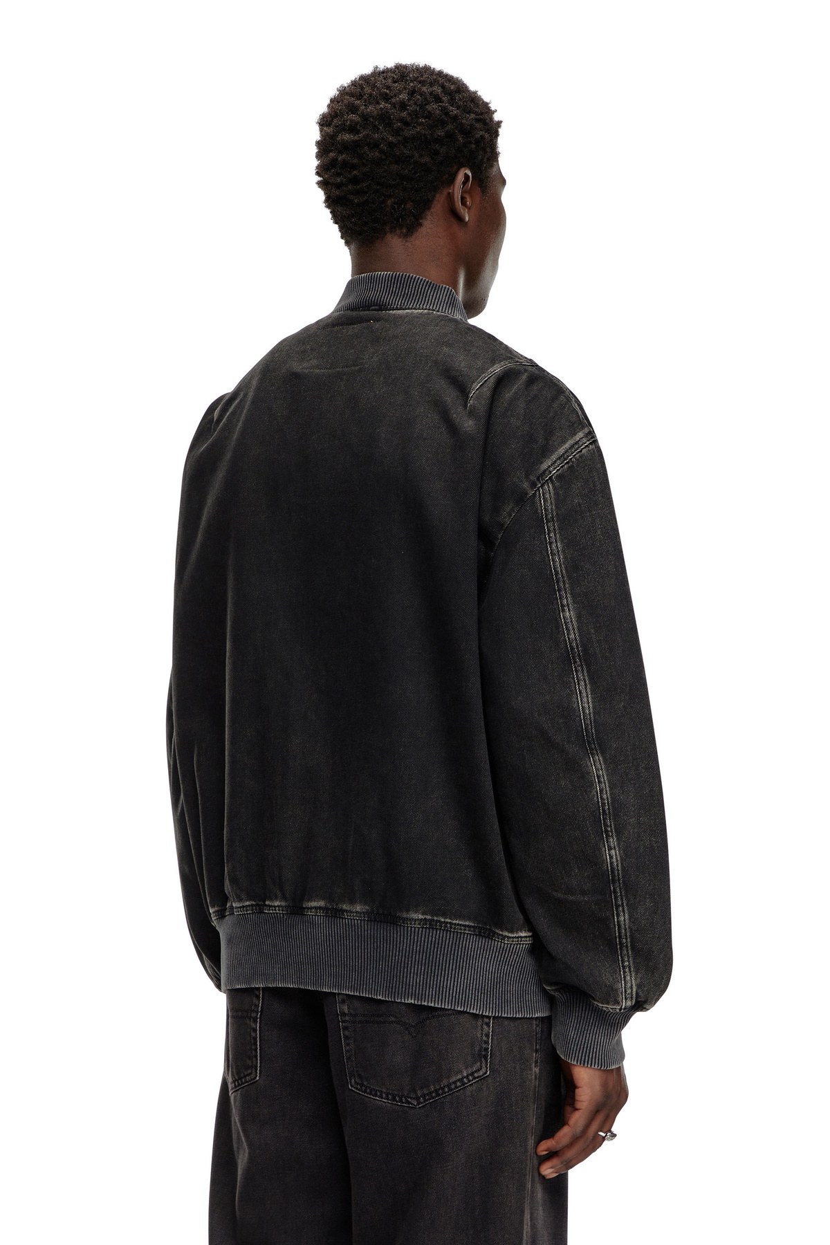 Diesel Bomber jacket in clean-wash denim - Denim Jackets Mens in