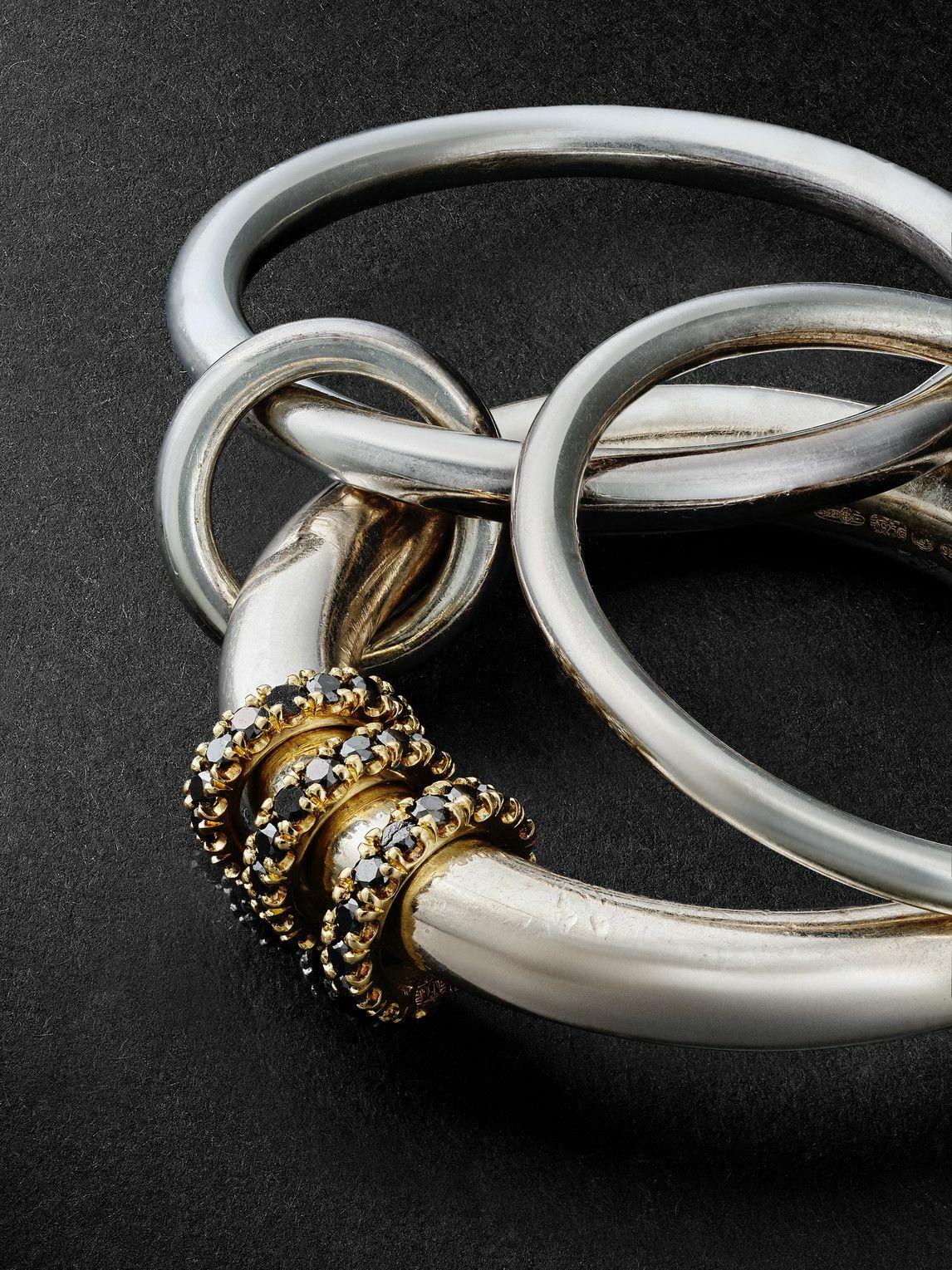 Spinelli Kilcollin - Set of Three Sterling Silver, 18-Karat Gold and Diamond Rings - Gold