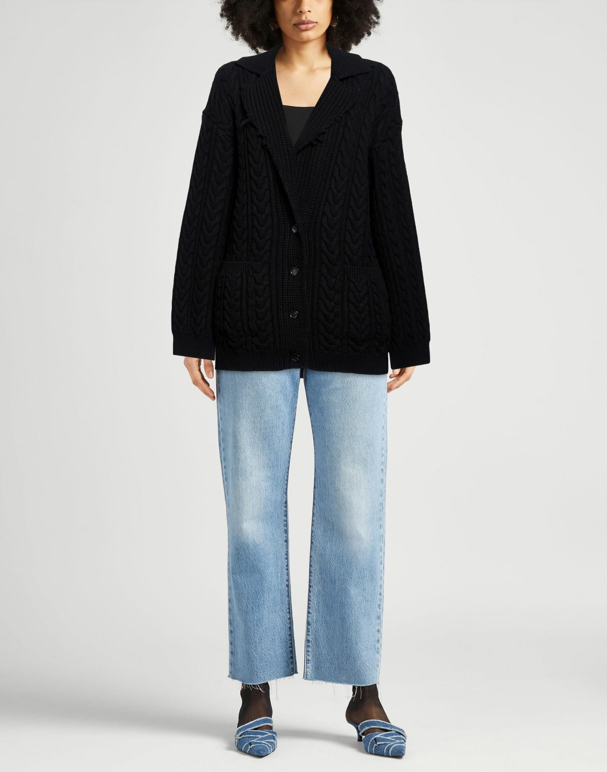 Laneus Womens Cardigan in Black