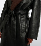 The Frankie Shop Edra shearling-trimmed wrap coat