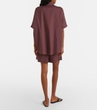 Max Mara Medeola pleated cotton-blend shorts