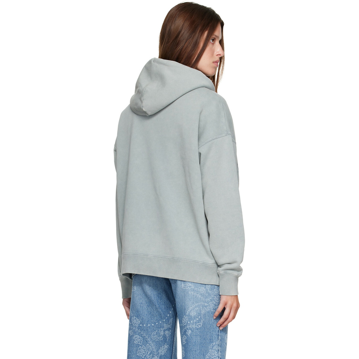 Off-White Gray Embroidered Big Paisley Skate Hoodie