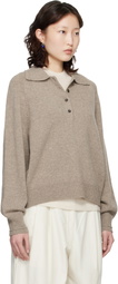 Cordera Taupe Merino Wool Polo