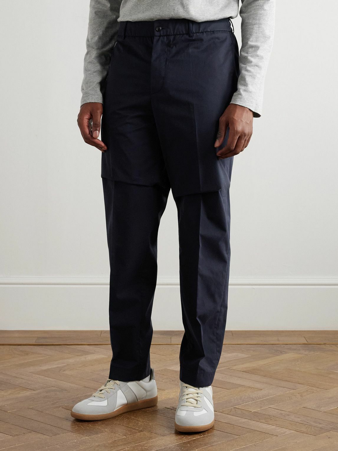 Moncler - Straight-Leg Cotton-Twill Trousers - Blue Moncler
