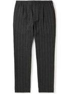 Barena - Mezzalana Straight-Leg Striped Herringbone Twill Trousers - Gray