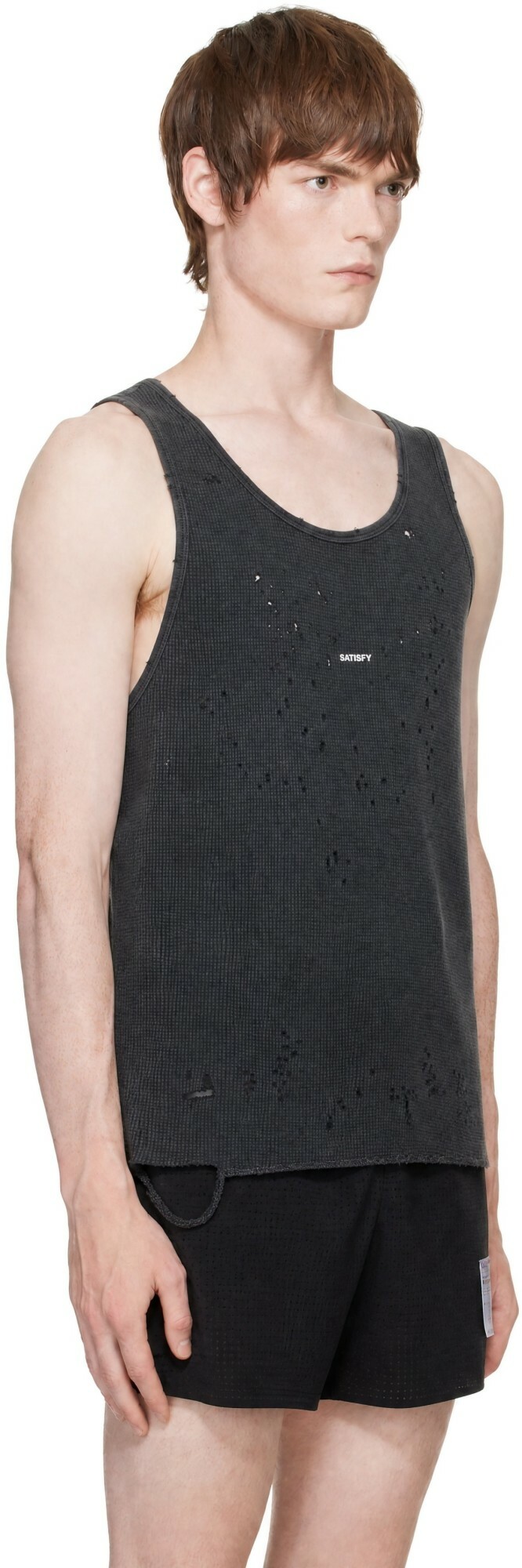 Satisfy Gray MothTech Waffle Singlet Tank Top