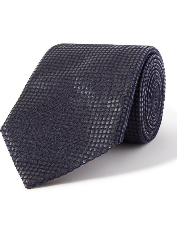 Photo: PAUL SMITH - 8cm Pin-Dot Textured Silk-Blend Tie - Blue - one size