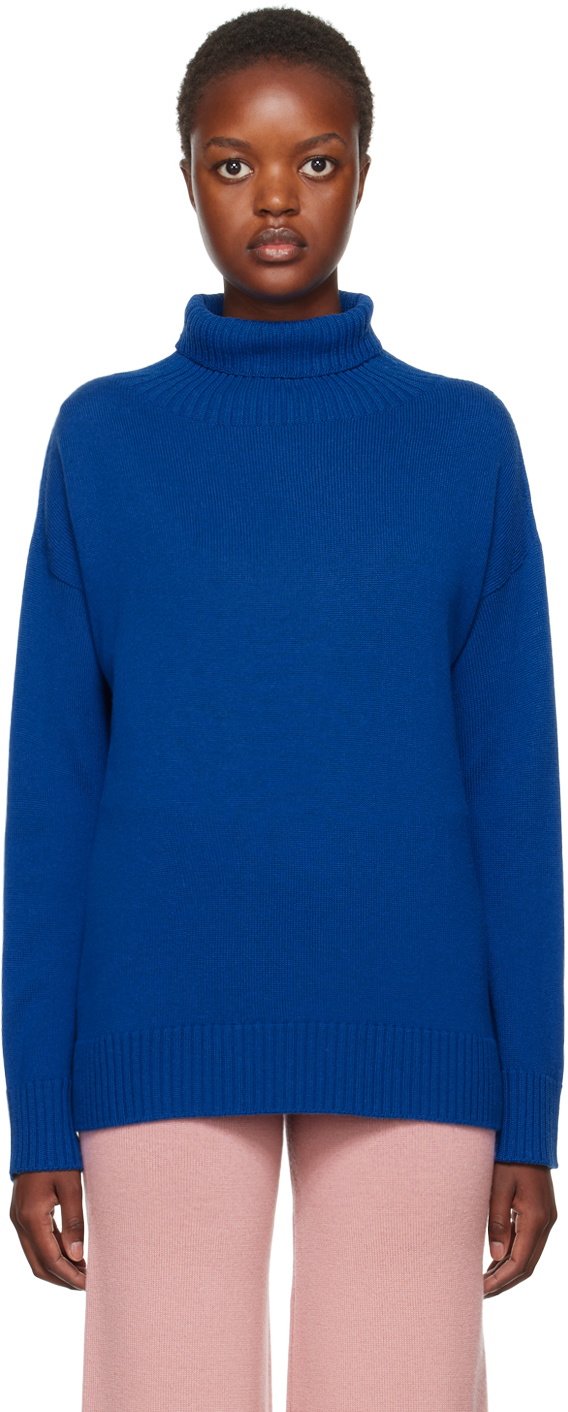 Max Mara Leisure Blue Nuble Turtleneck