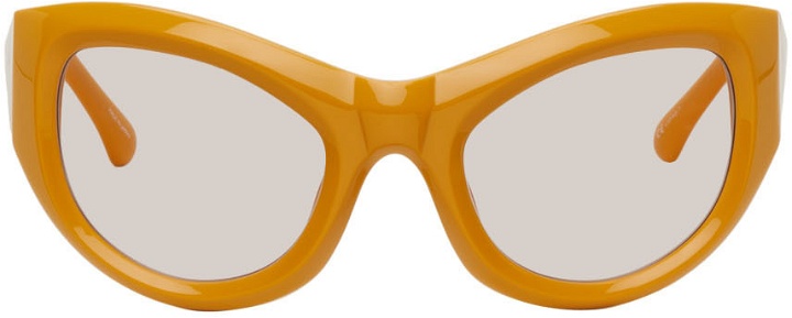 Photo: Dries Van Noten Yellow Linda Farrow Edition Cat-Eye Sunglasses
