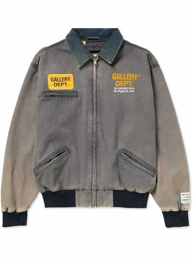 Photo: Gallery Dept. - Mechanic Logo-Embellished Corduroy-Trimmed Cotton Bomber Jacket - Blue