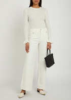Paige Ophelia Pointelle-knit top White