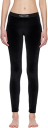 TOM FORD Black Stretch Lustrous Velour Signature Leggings