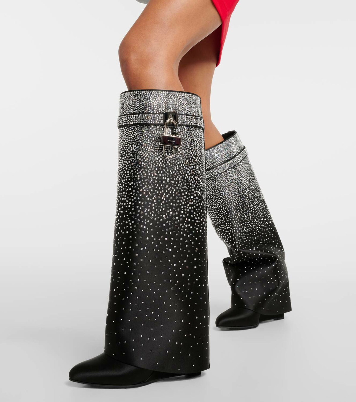 【関税＆送料込み】Givenchy \"Shark Lock\" High Boots Givenchy Shark Lock Embellished Knee-High Boots Size 39 (US