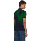 Burberry Green and Navy Striped Polo