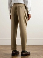 Officine Générale - Straight-Leg Pleated Belted Wool Suit Trousers - Neutrals