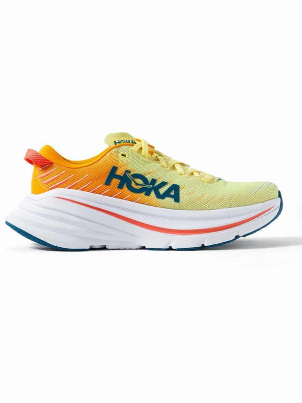 Photo: Hoka One One - Bondi X Mesh Running Sneakers - Orange