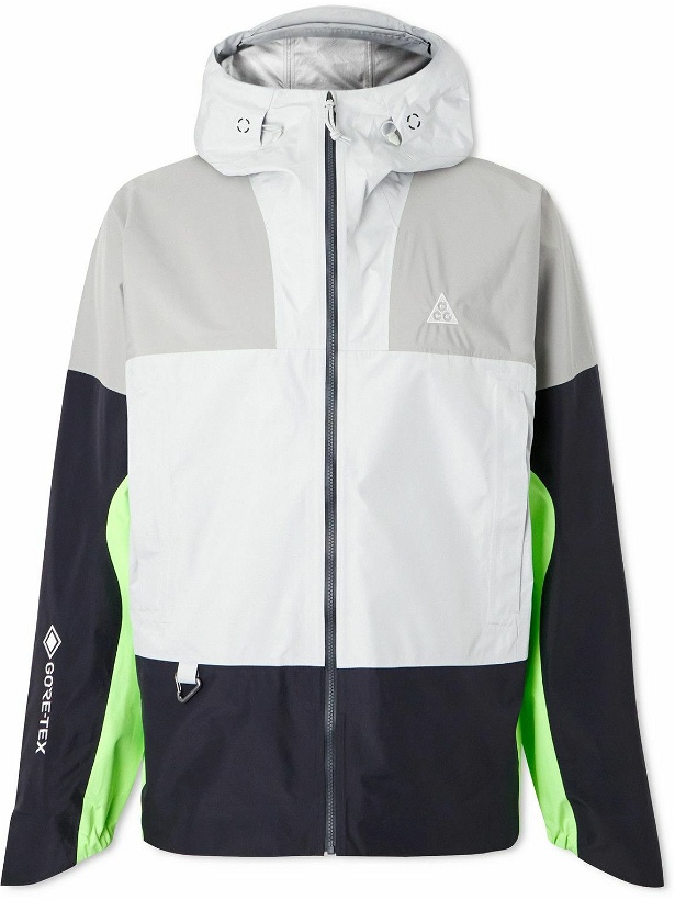 Photo: Nike - Storm-Fit ADV Colour-Block Recycled-Shell Hooded Jacket - Gray