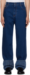MSGM Blue Rolled Jeans