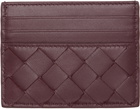 Bottega Veneta Burgundy Intrecciato Credit Card Holder