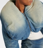 Y/Project Cropped denim puffer jacket