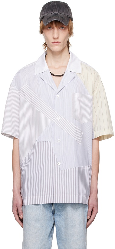 Photo: Feng Chen Wang Gray Multi Stripe Shirt