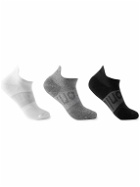 Lululemon - Three-Pack Power Stride Stretch-Knit Socks - Gray