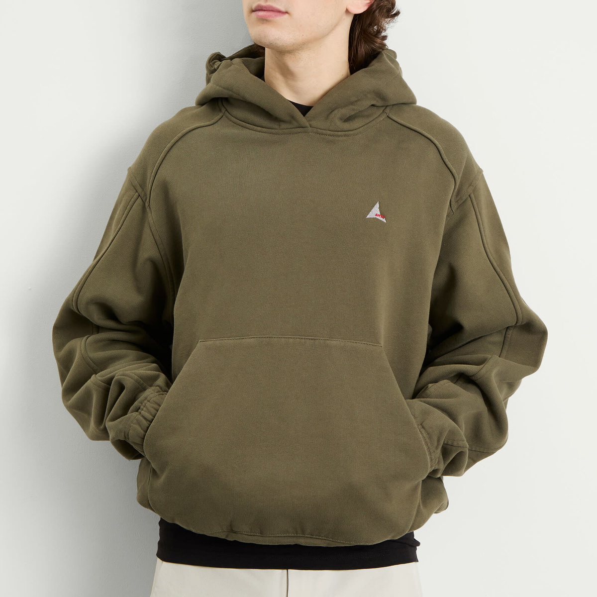 ROA Men's Logo 490Gsm Hoodie in Olive