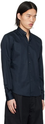 Wooyoungmi Navy Band Collar Shirt