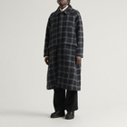 Gander Men's Long Coat in Grey Windowpane