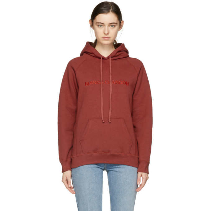 Photo: Bianca Chandon Red Logo Hoodie