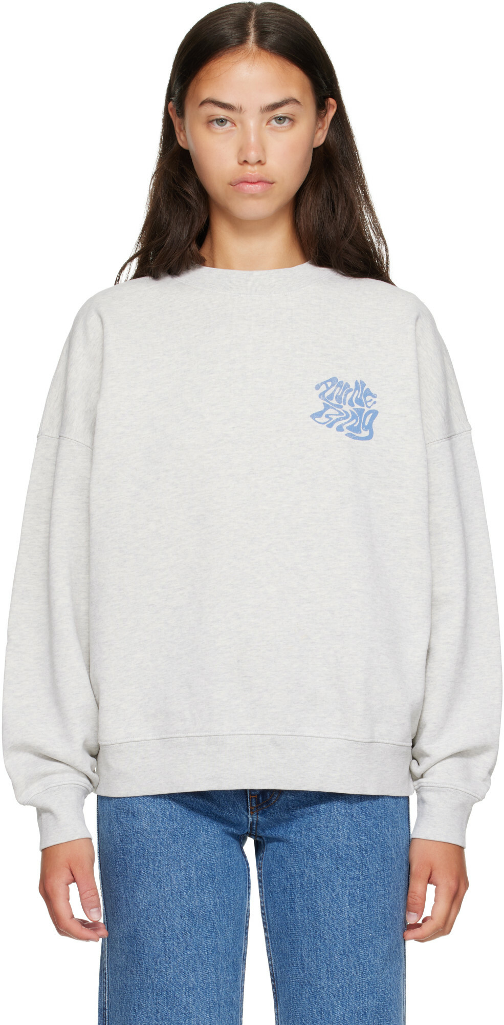 ANINE BING Gray Miles Waves Sweatshirt