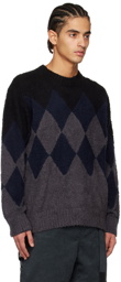 sacai Black Argyle Sweater