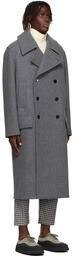 Jil Sander Grey Wool Military Coat