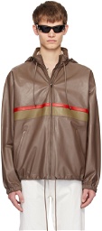 The Row Brown Jilly Leather Jacket